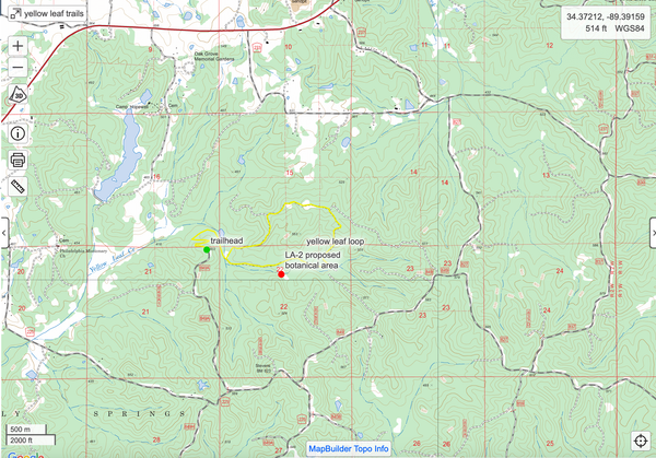 Area map for proposed Yellow Leaf Trails